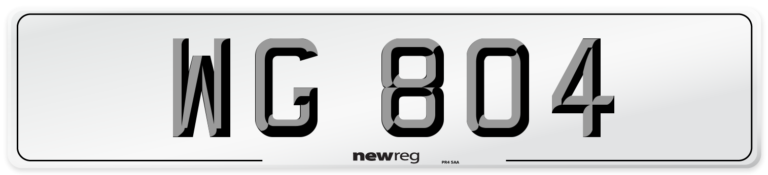 WG 804 Number Plate from New Reg